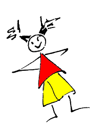 female child sketch red top yellow shorts